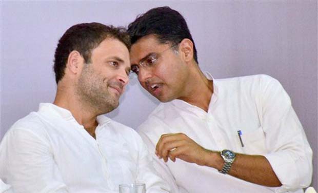 Congress Vice President Rahul Gandhi with Rajasthan congress chief Sachin Pilot during a meeting at the party office in Jaipur. (Photo: PTI) Congress Vice President Rahul Gandhi with Rajasthan congress chief Sachin Pilot during a meeting at the party office in Jaipur. (Photo: PTI)